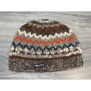 Everest Designs Hat 100% Wool Cap Fleece Lining Brown one Size fits all Outdoor